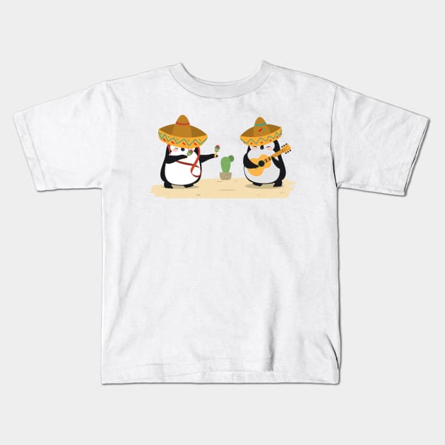 Penguins in sombrero Kids T-Shirt by CraftCloud